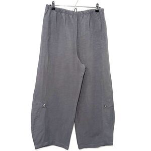 Lisa Bayne Linen Blend Barrel Pant - Green M